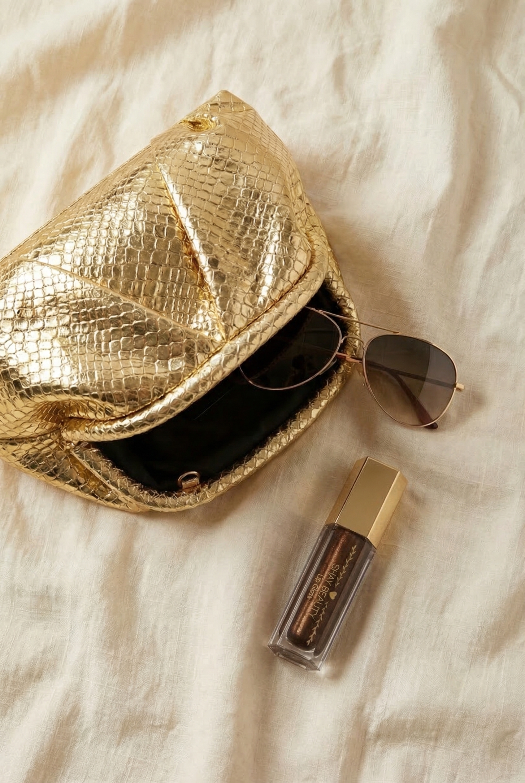 Gold Woven Clutchs — 2